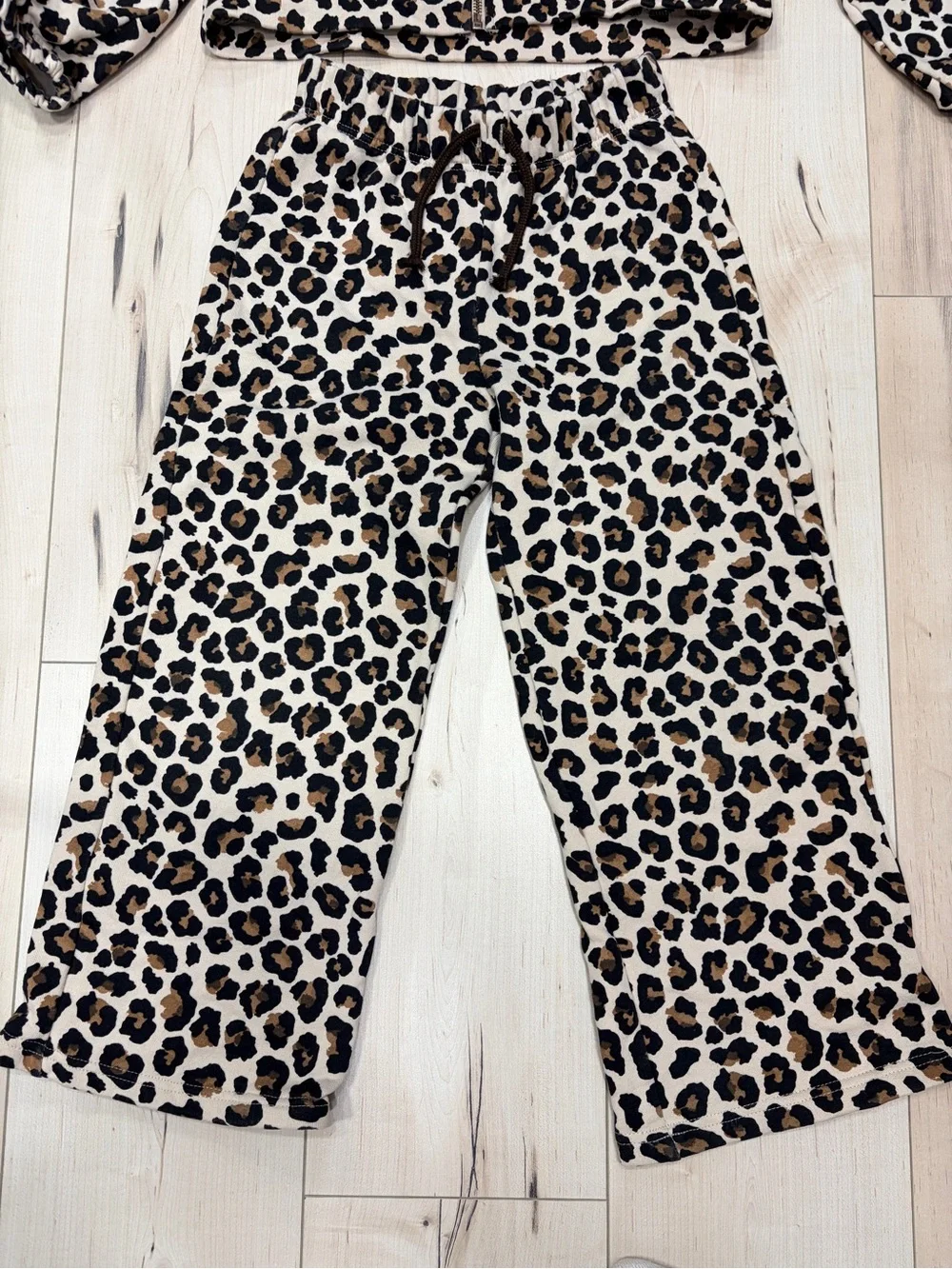 Zara Leopard Print Hooded Winter Set - Black/Tan/White